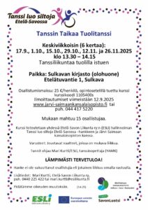 Sulkavan tuolitanssin mainos.